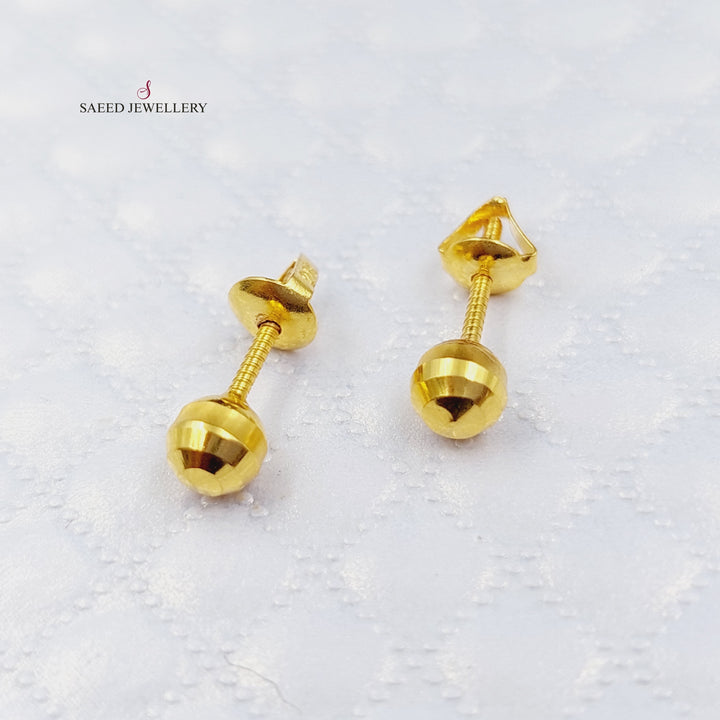 21K Gold Screw Earrings by Saeed Jewelry - Image 2