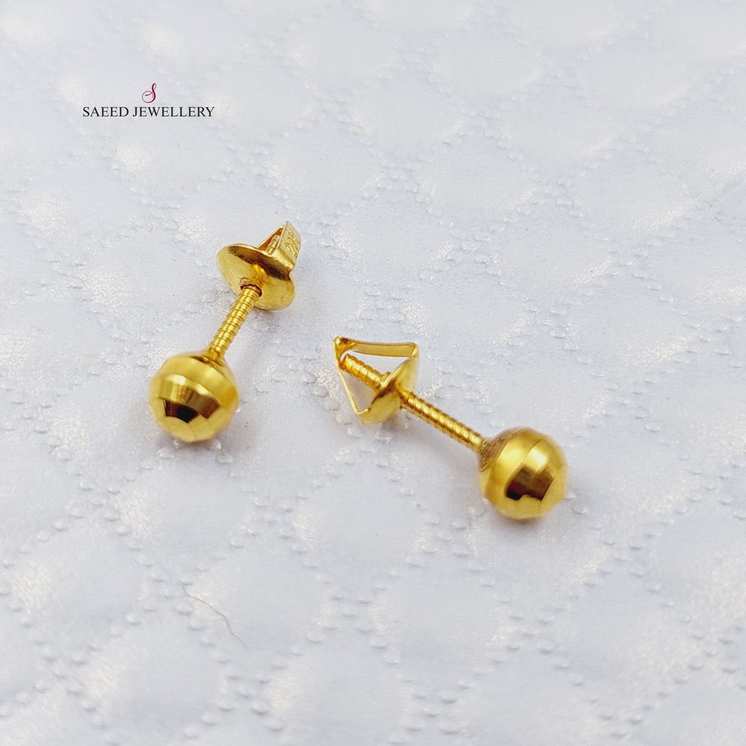 21K Gold Screw Earrings by Saeed Jewelry - Image 4