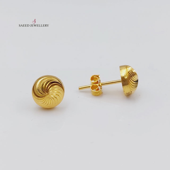 21K Gold Screw Earrings by Saeed Jewelry - Image 5