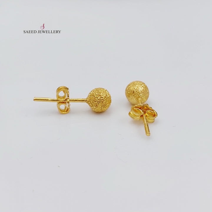 21K Gold Screw Earrings by Saeed Jewelry - Image 1