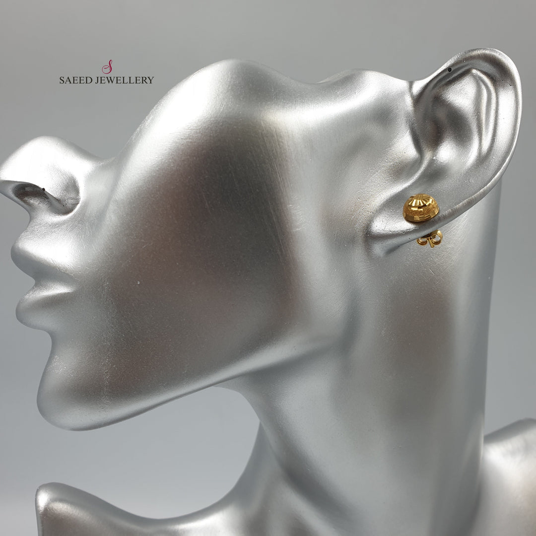 21K Gold Screw Earrings by Saeed Jewelry - Image 2