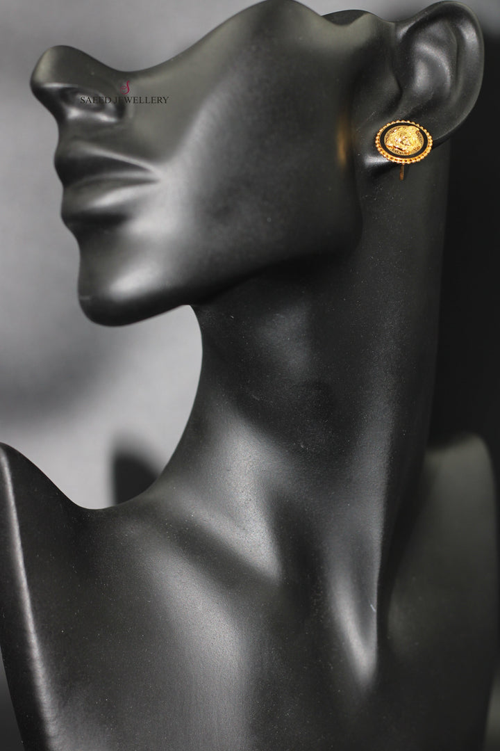 21K Gold Screw Earrings by Saeed Jewelry - Image 3