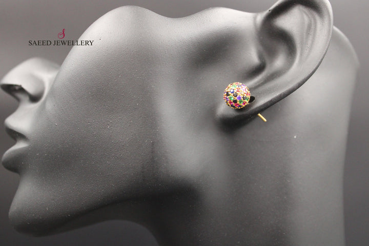 21K Gold Screw Earrings by Saeed Jewelry - Image 2