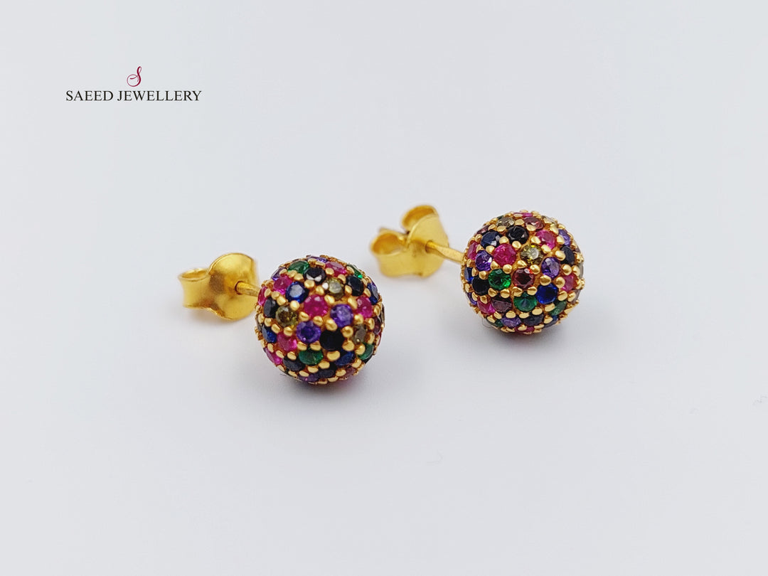 21K Gold Screw Earrings by Saeed Jewelry - Image 3