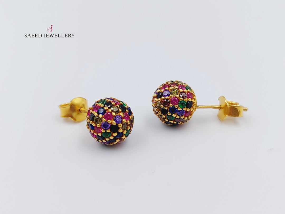 21K Gold Screw Earrings by Saeed Jewelry - Image 4