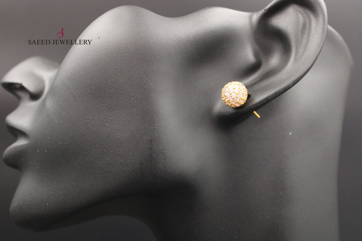 21K Gold Screw Earrings by Saeed Jewelry - Image 2