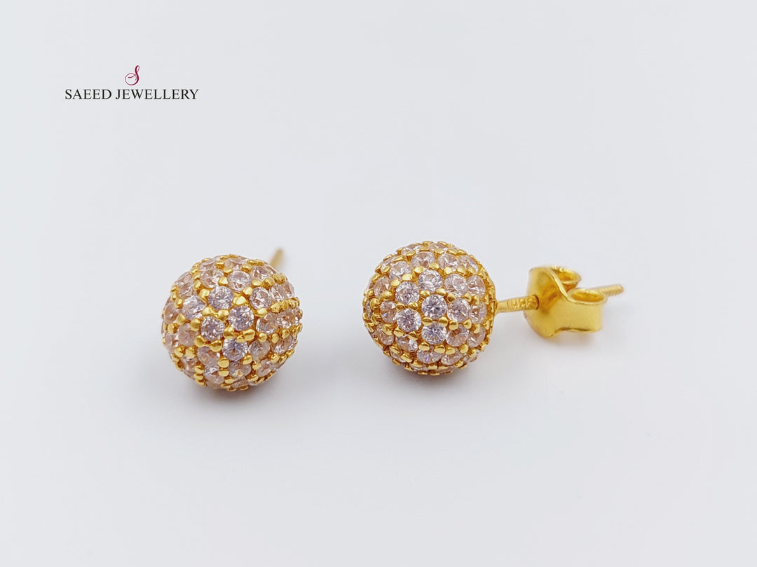 21K Gold Screw Earrings by Saeed Jewelry - Image 3