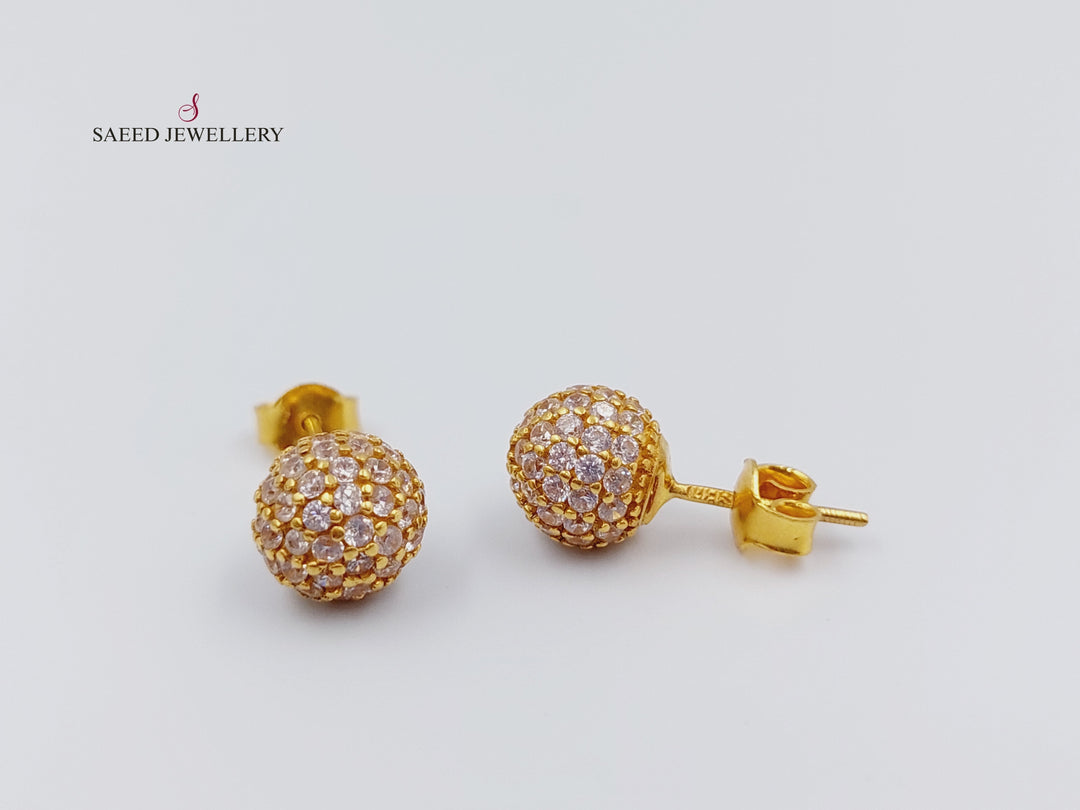 21K Gold Screw Earrings by Saeed Jewelry - Image 1