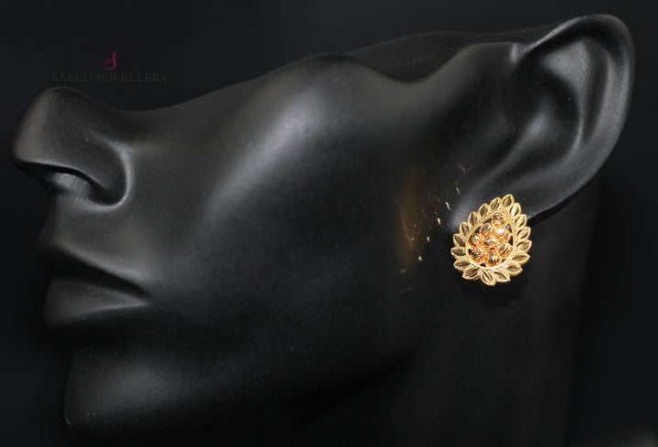 21K Gold Screw Earrings by Saeed Jewelry - Image 2