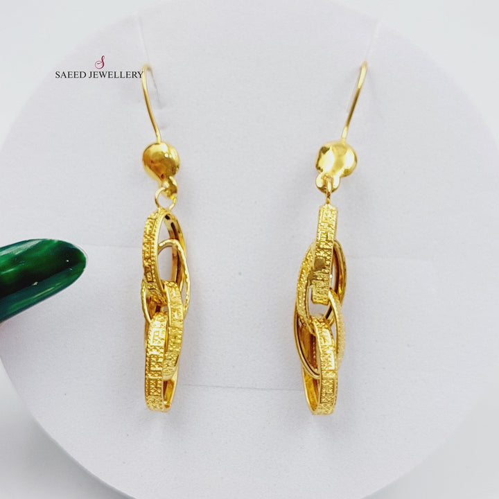 21K Gold Shankle Earrings by Saeed Jewelry - Image 1