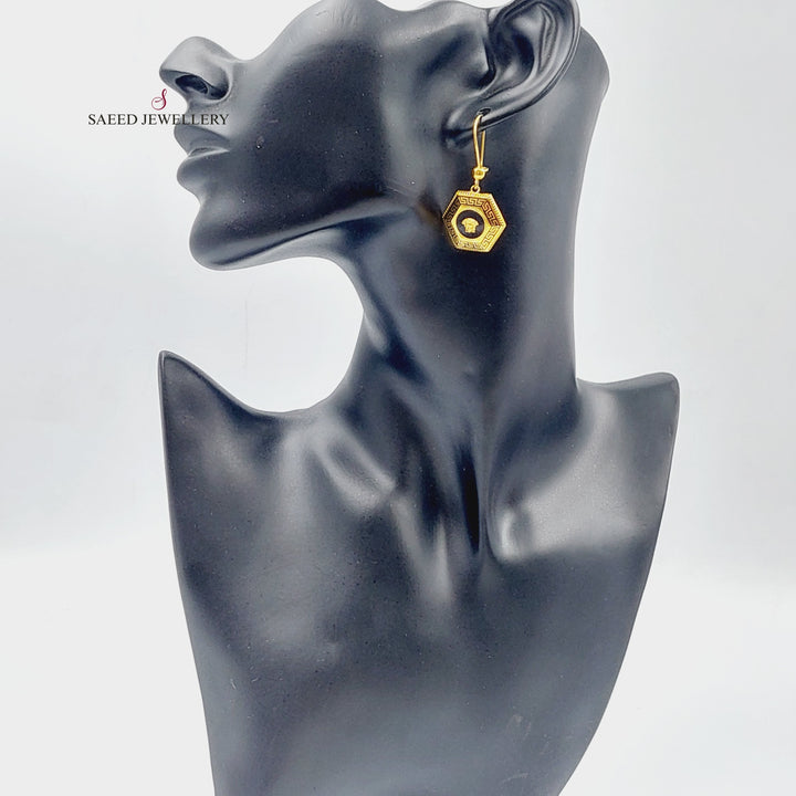 21K Gold Shankle Earrings by Saeed Jewelry - Image 3