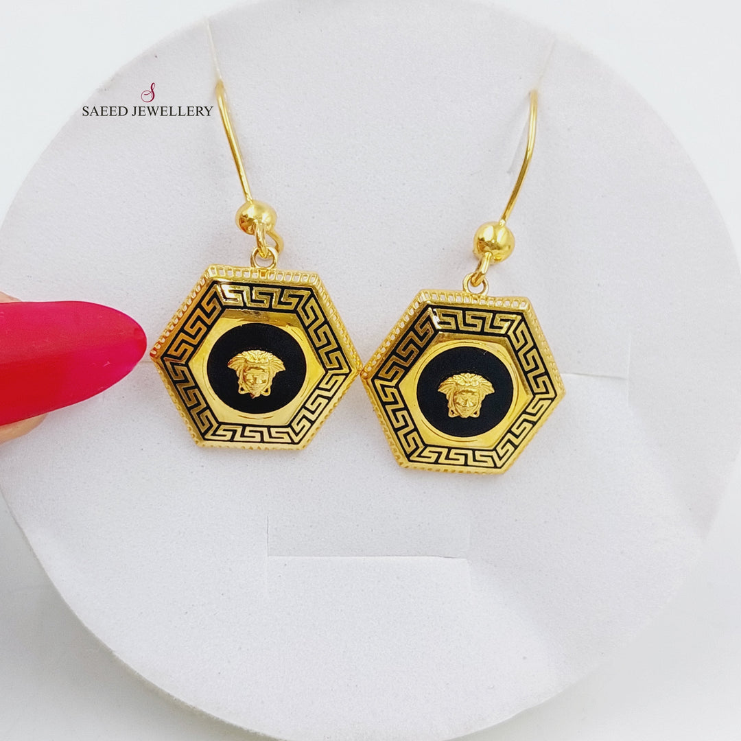 21K Gold Shankle Earrings by Saeed Jewelry - Image 1