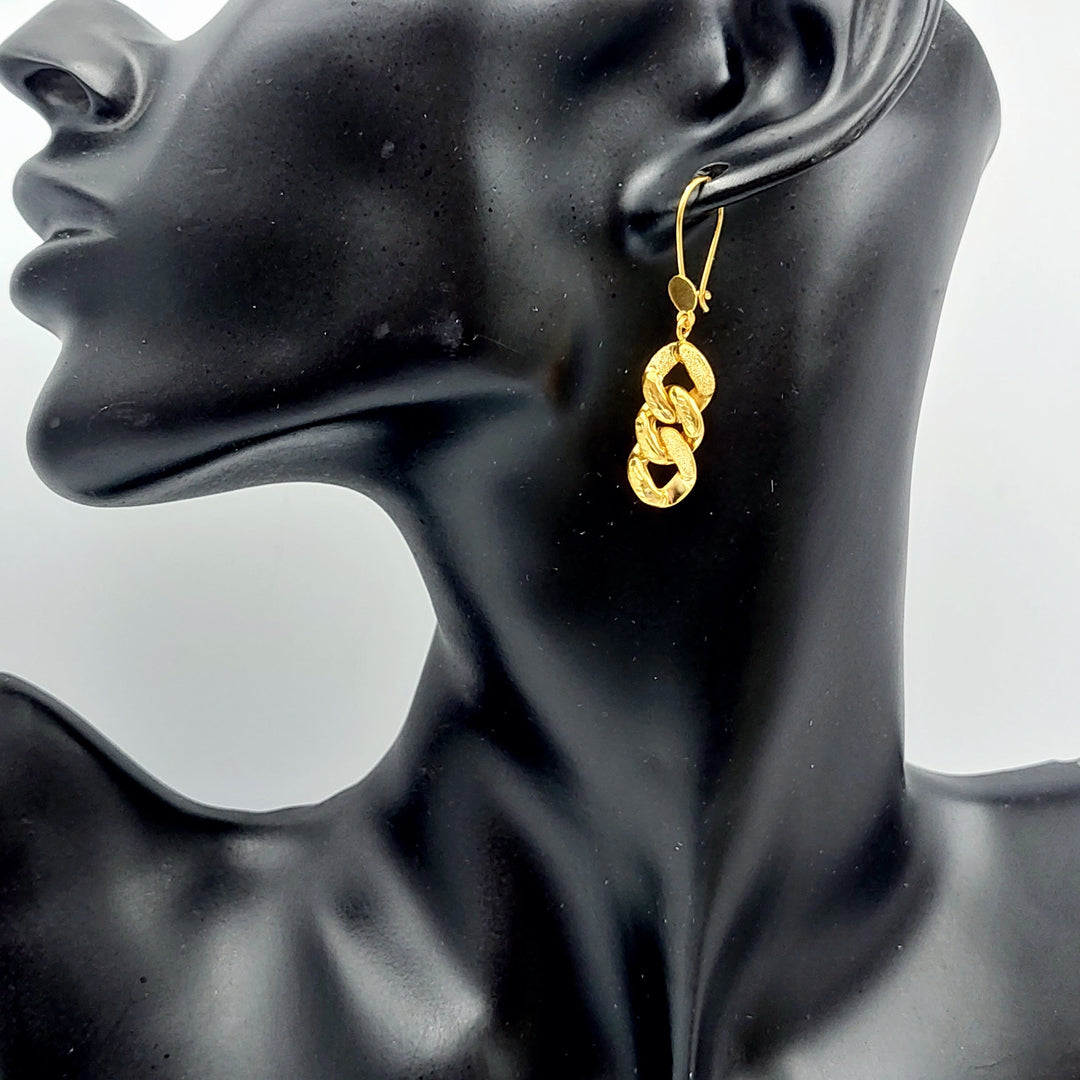 21K Gold Shankle Earrings by Saeed Jewelry - Image 2