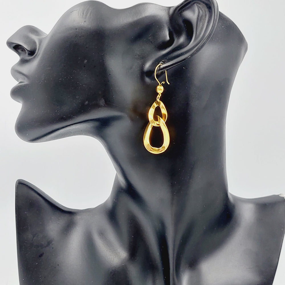 21K Gold Shankle Earrings by Saeed Jewelry - Image 2