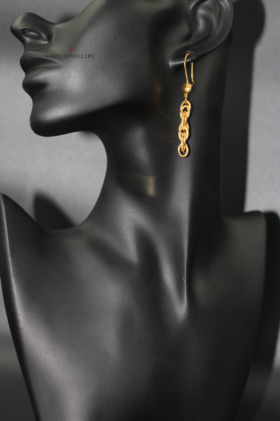 21K Gold Shankle Earrings by Saeed Jewelry - Image 3