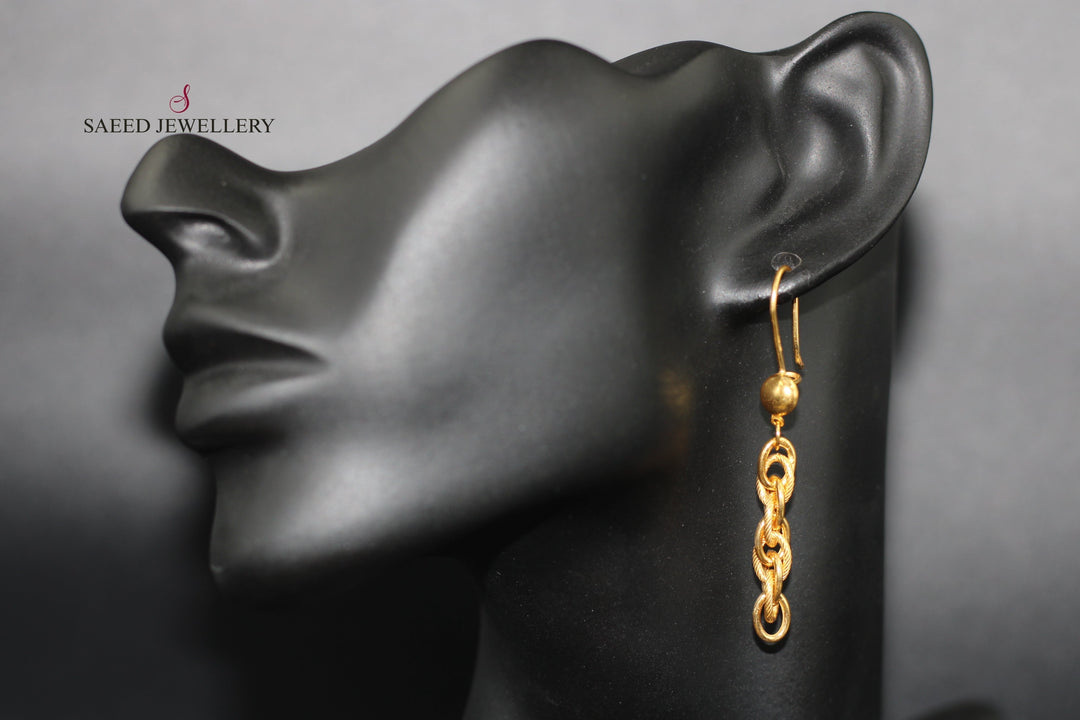 21K Gold Shankle Earrings by Saeed Jewelry - Image 4