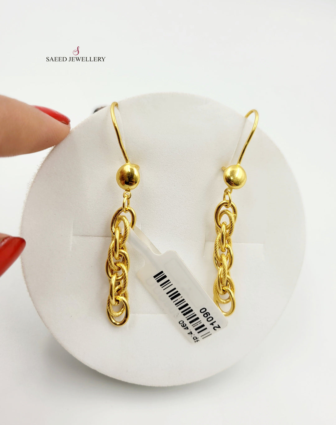 21K Gold Shankle Earrings by Saeed Jewelry - Image 1