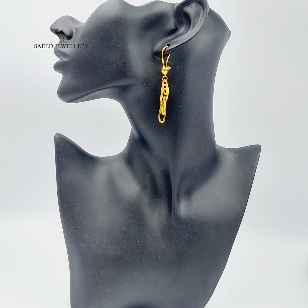 21K Gold Shankle Earrings by Saeed Jewelry - Image 3