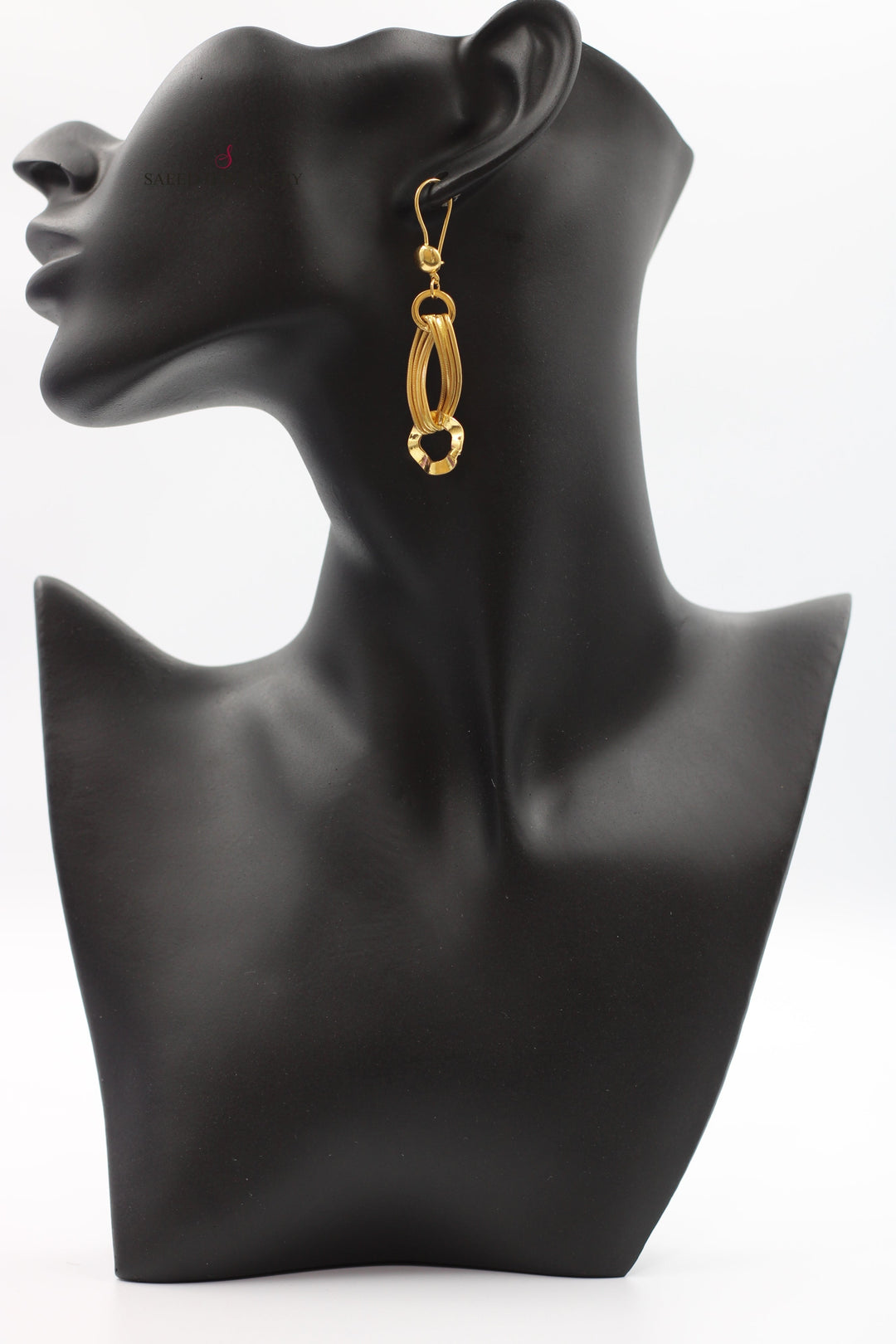 21K Gold Shankle Earrings by Saeed Jewelry - Image 3