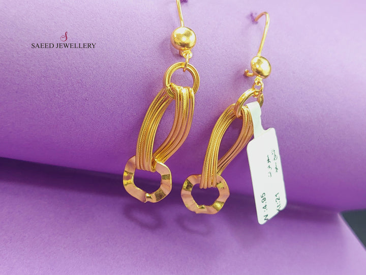 21K Gold Shankle Earrings by Saeed Jewelry - Image 4