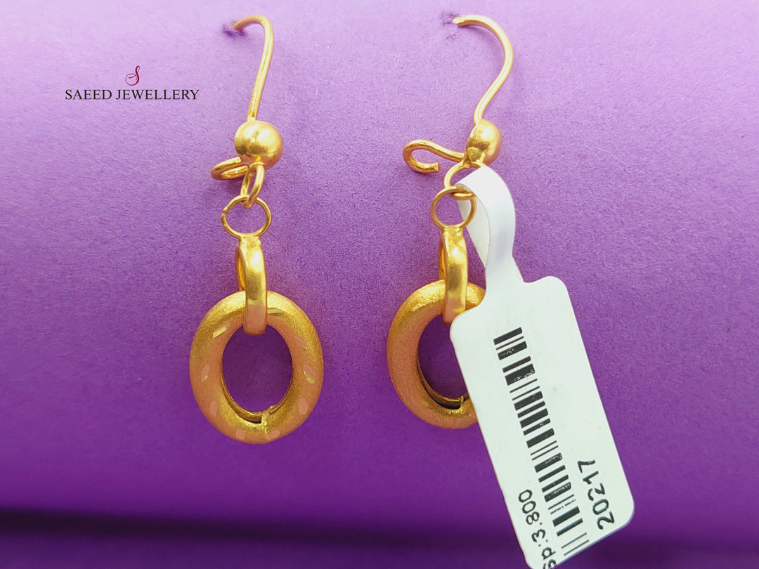 21K Gold Shankle Earrings by Saeed Jewelry - Image 4