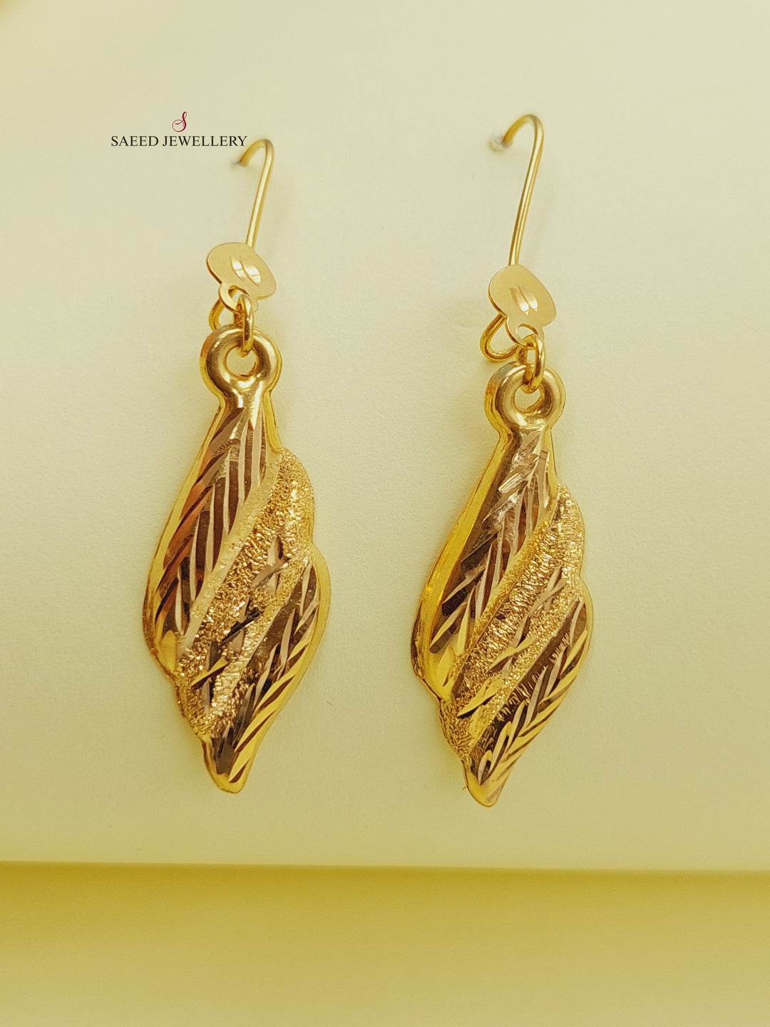 21K Gold Shankle Earrings by Saeed Jewelry - Image 1