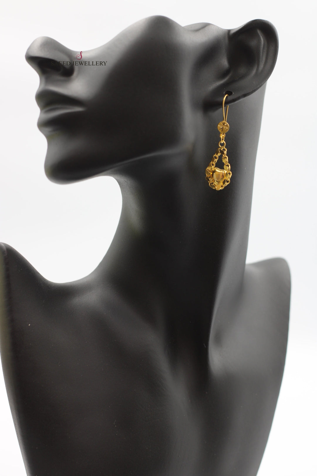 21K Gold Shankle Earrings by Saeed Jewelry - Image 3