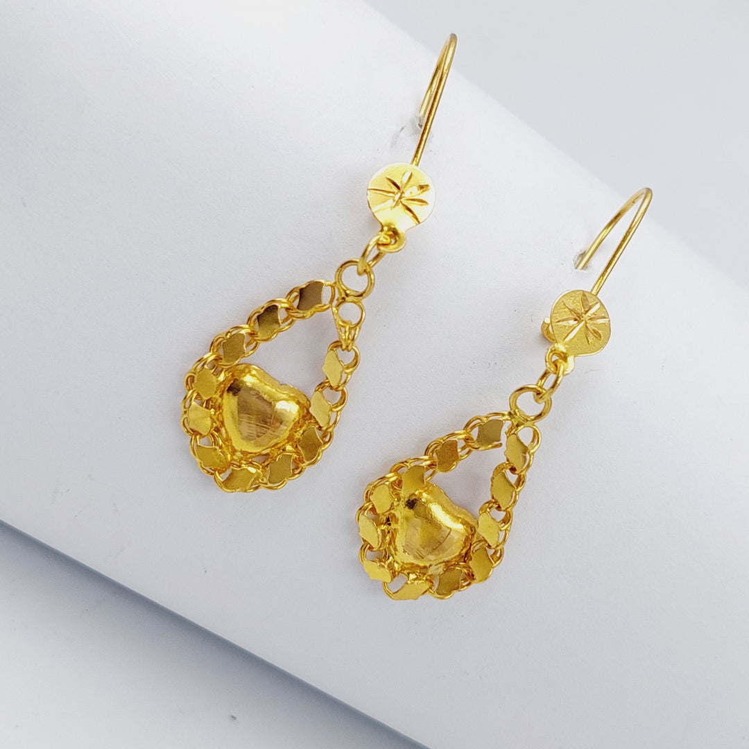 21K Gold Shankle Earrings by Saeed Jewelry - Image 1