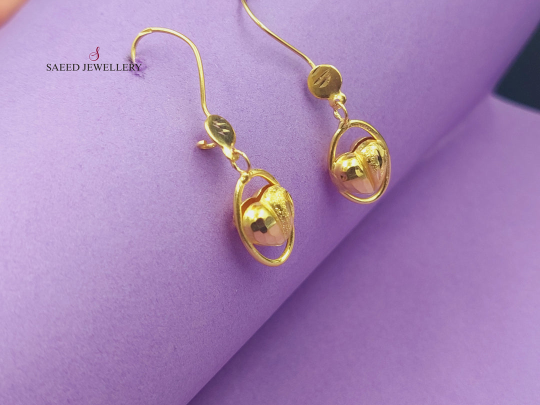 21K Gold Shankle Earrings by Saeed Jewelry - Image 3