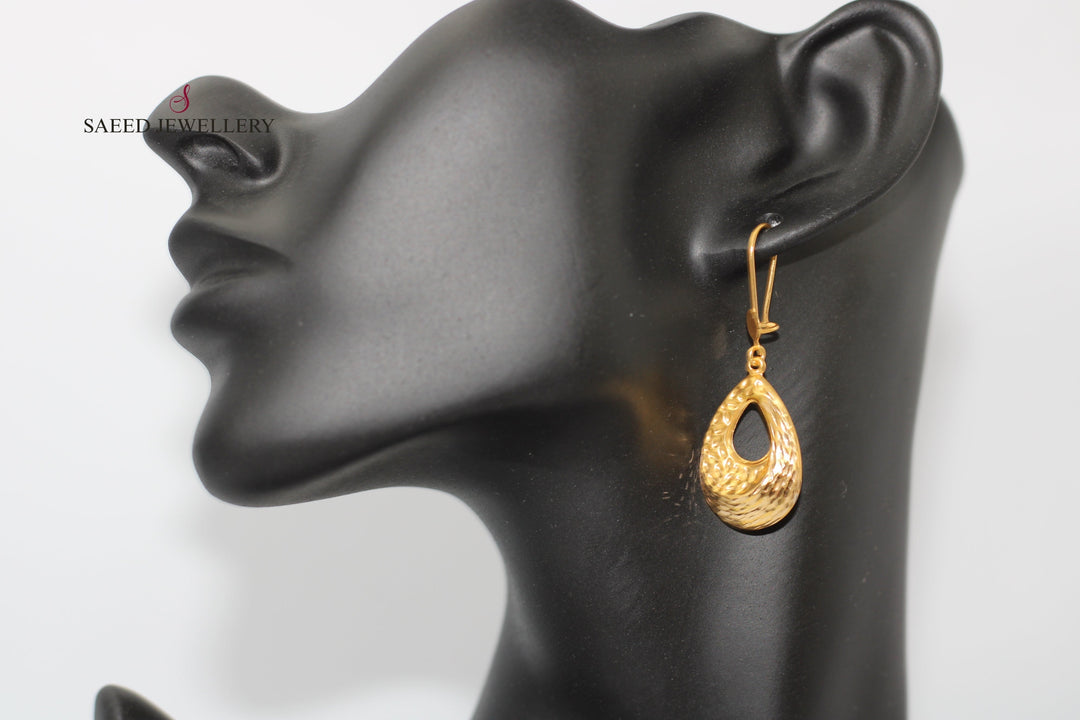 21K Gold Shankle Earrings by Saeed Jewelry - Image 3