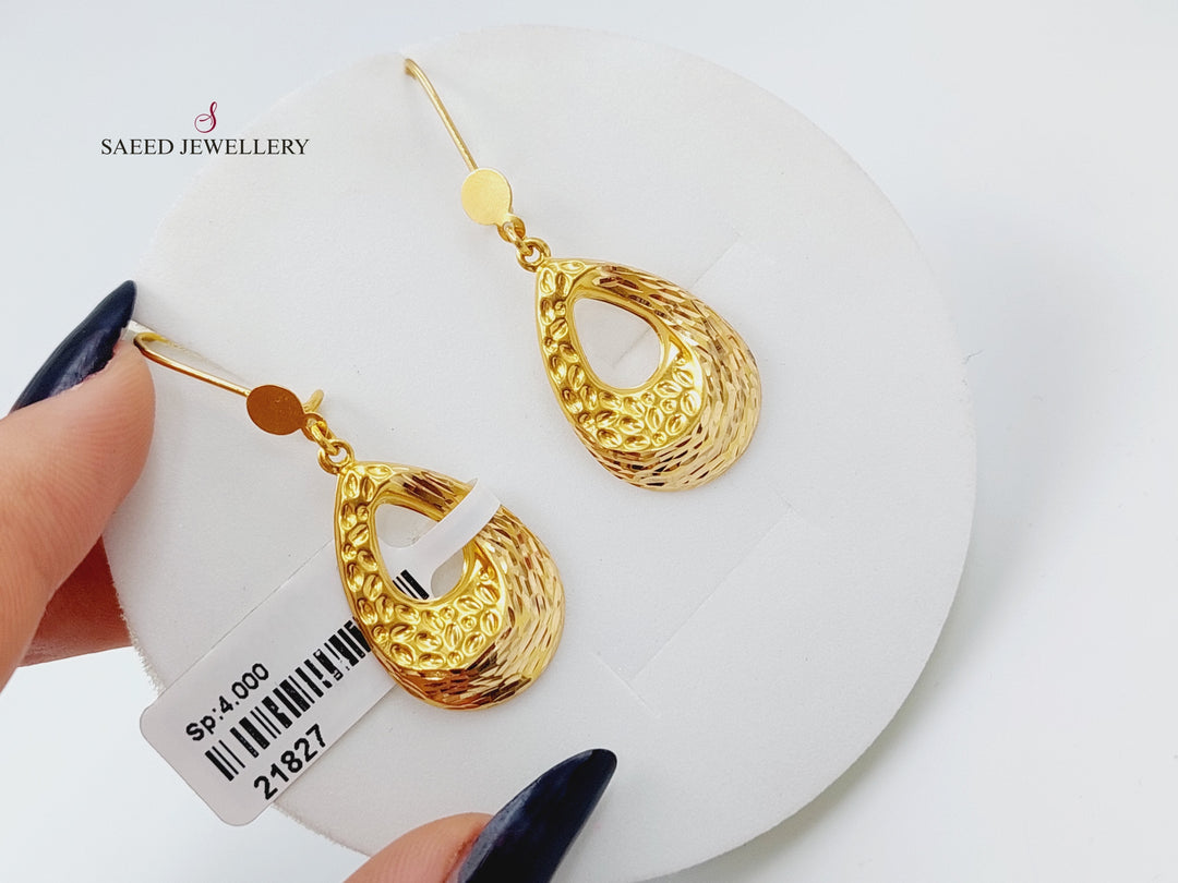 21K Gold Shankle Earrings by Saeed Jewelry - Image 7