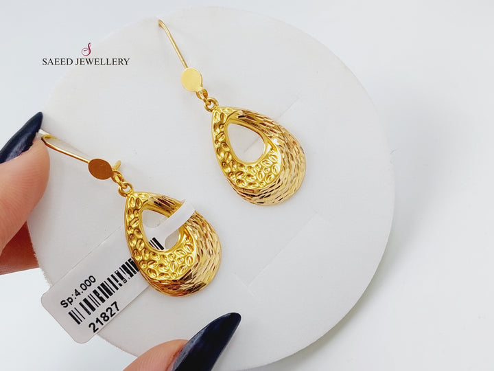 21K Gold Shankle Earrings by Saeed Jewelry - Image 9