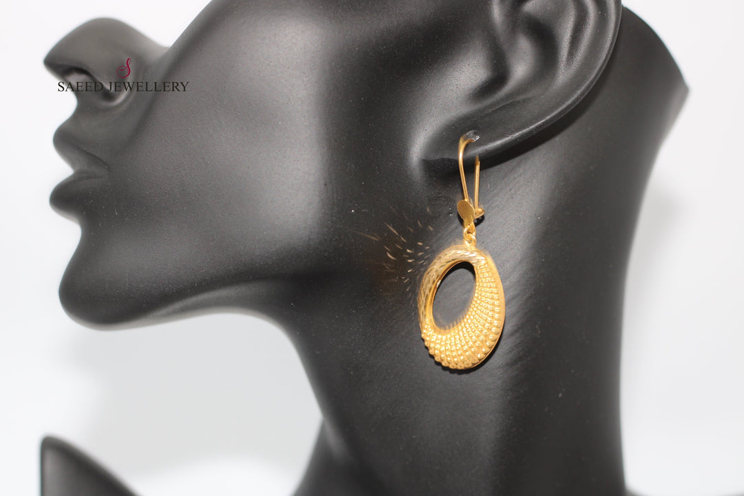 21K Gold Shankle Earrings by Saeed Jewelry - Image 2