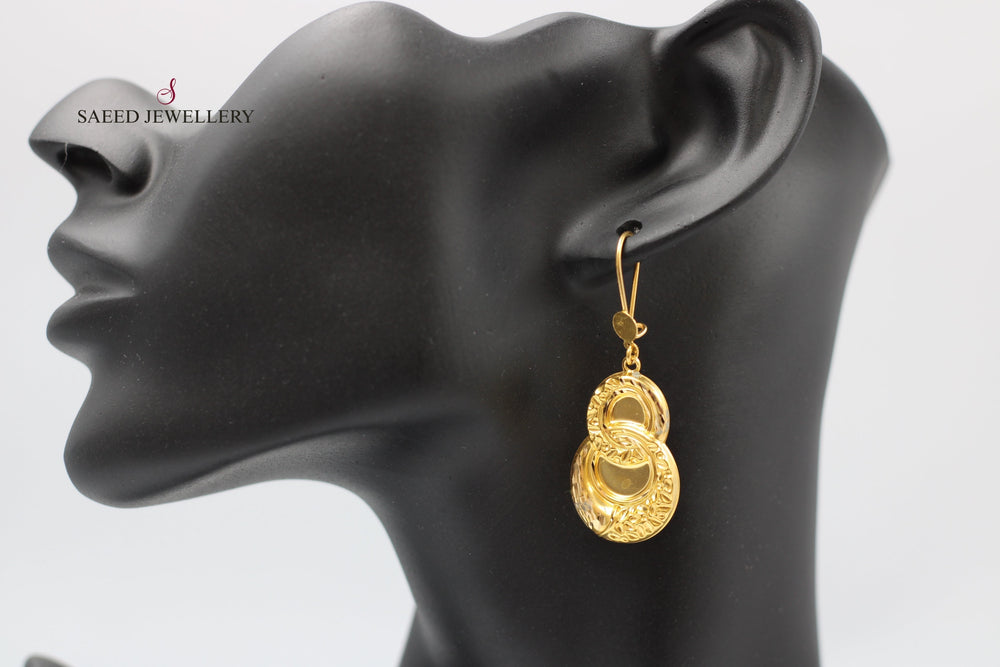 21K Gold Shankle Earrings by Saeed Jewelry - Image 2