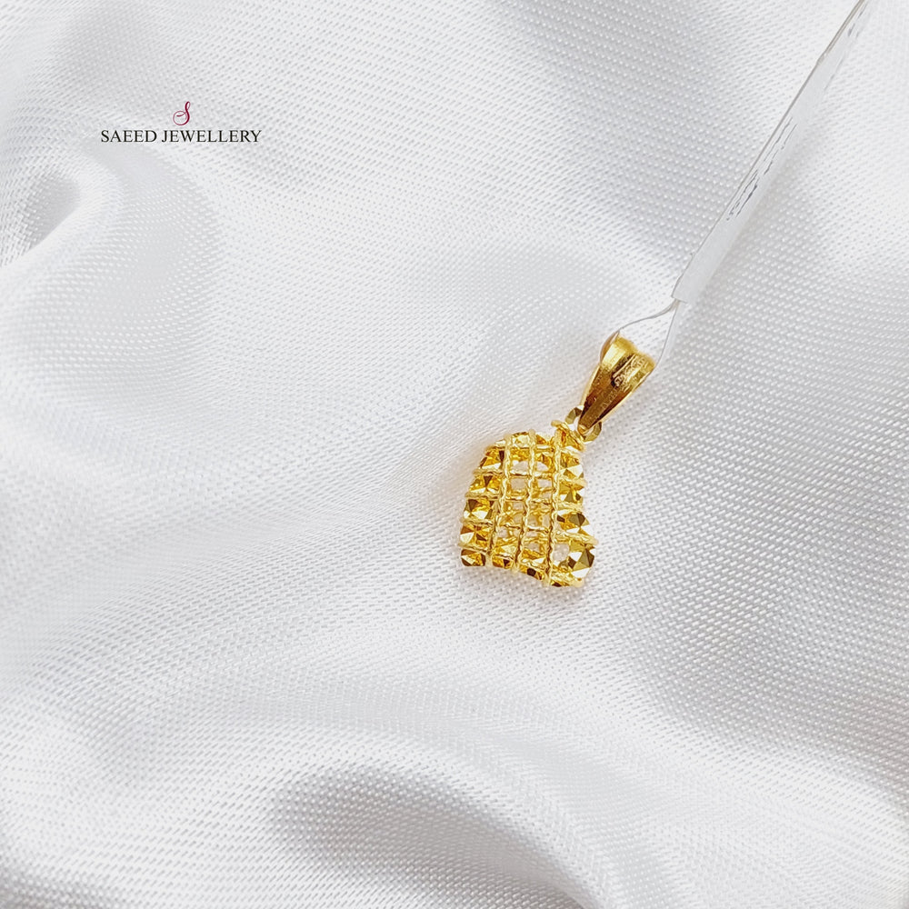 21K Gold Small Heart Pendant by Saeed Jewelry - Image 2