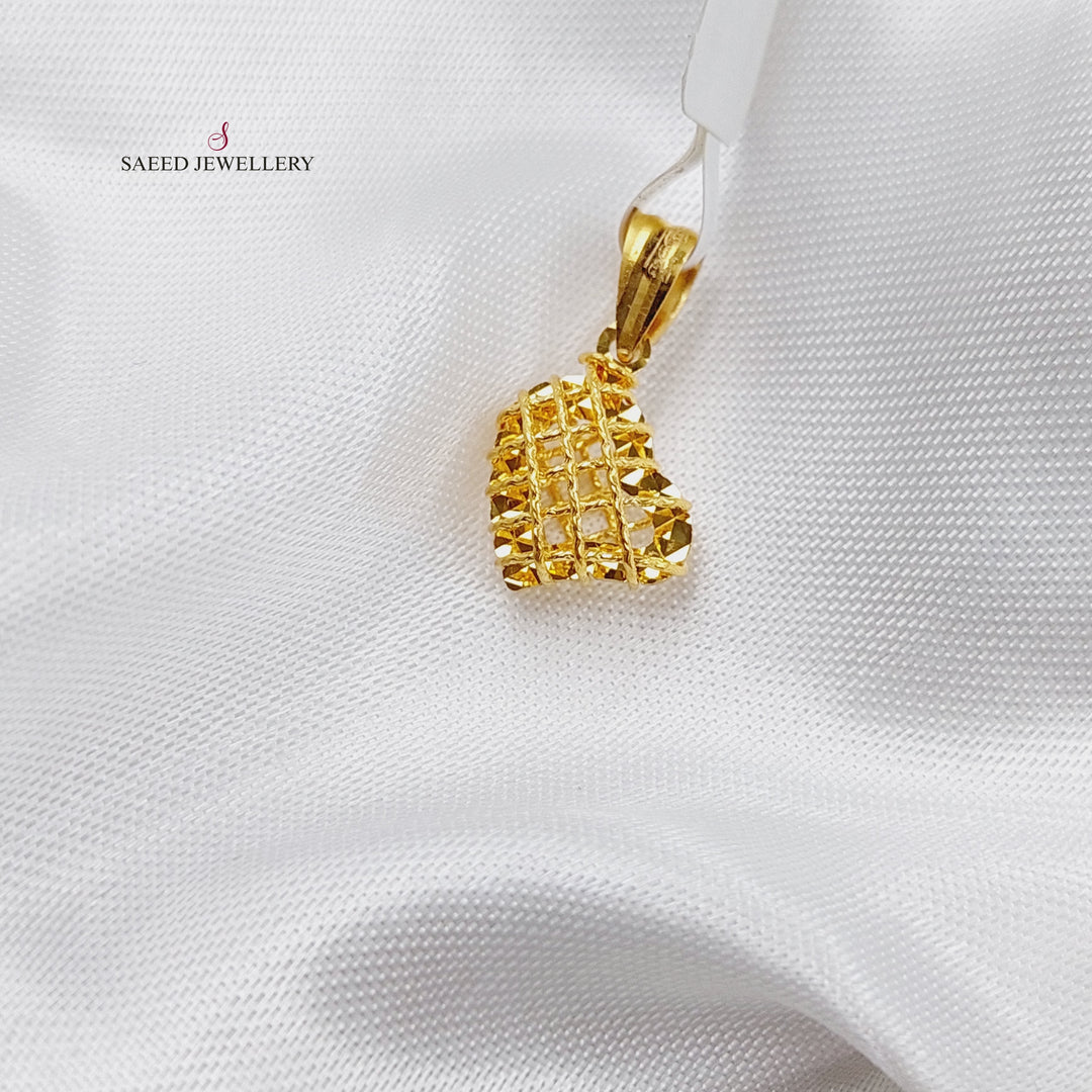 21K Gold Small Heart Pendant by Saeed Jewelry - Image 1