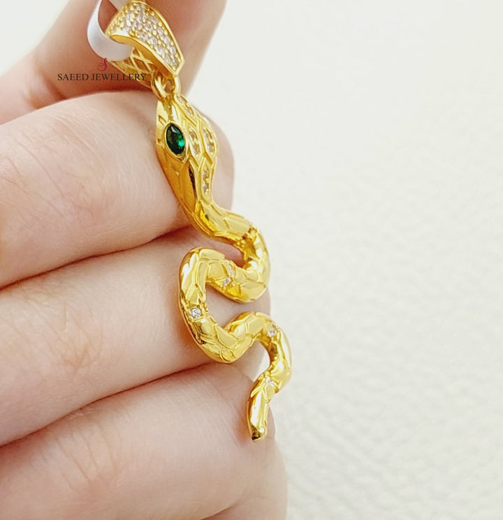 21K Gold Snake Pendant by Saeed Jewelry - Image 3