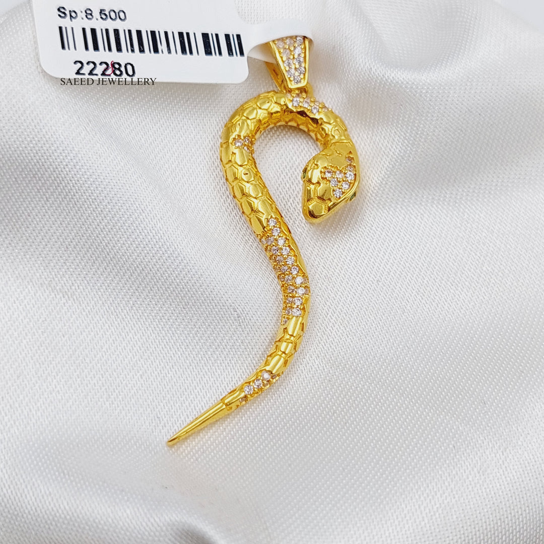 21K Gold Snake Pendant by Saeed Jewelry - Image 2