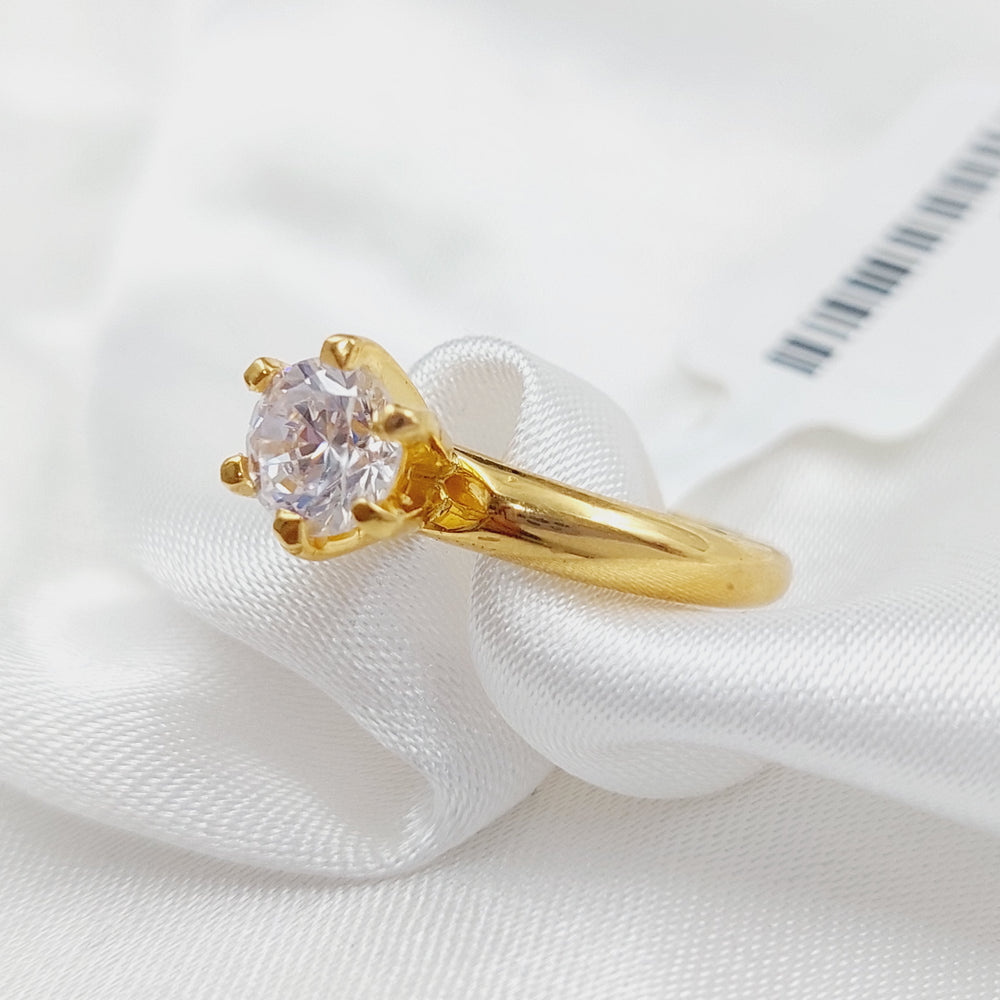 21K Gold Solitaire Engagement Ring by Saeed Jewelry - Image 2