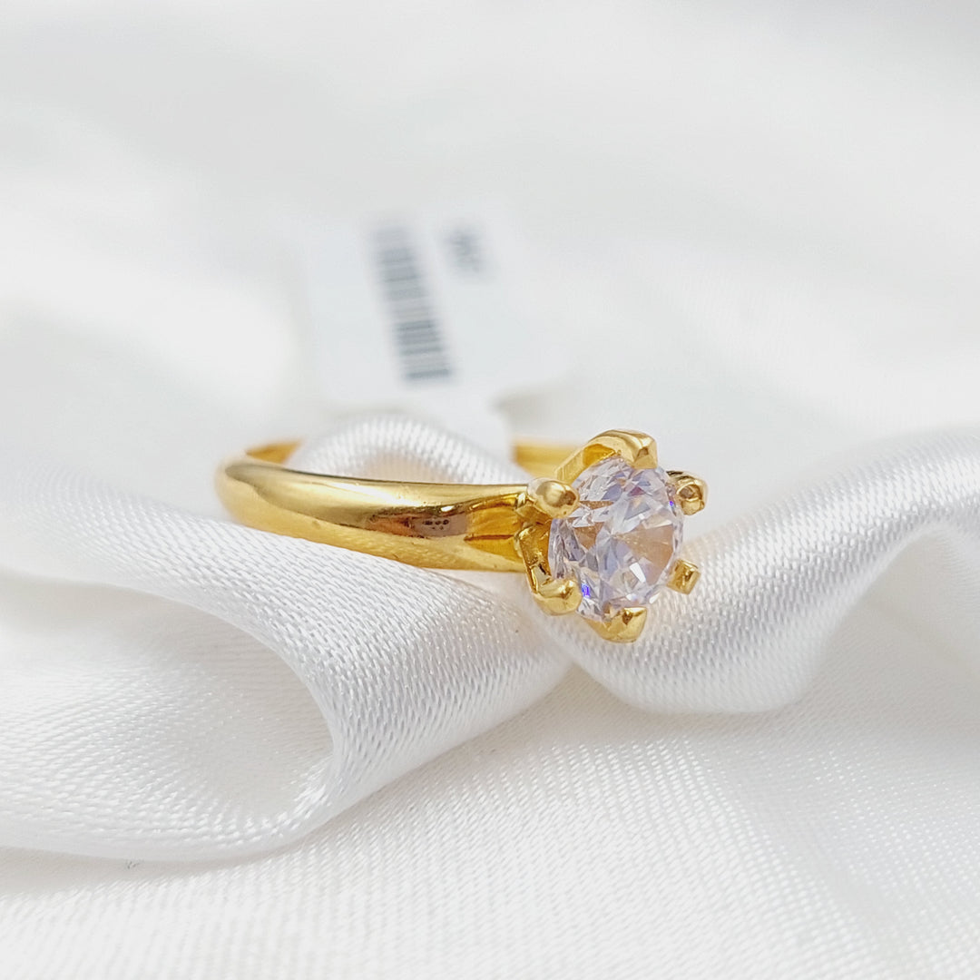 21K Gold Solitaire Engagement Ring by Saeed Jewelry - Image 1