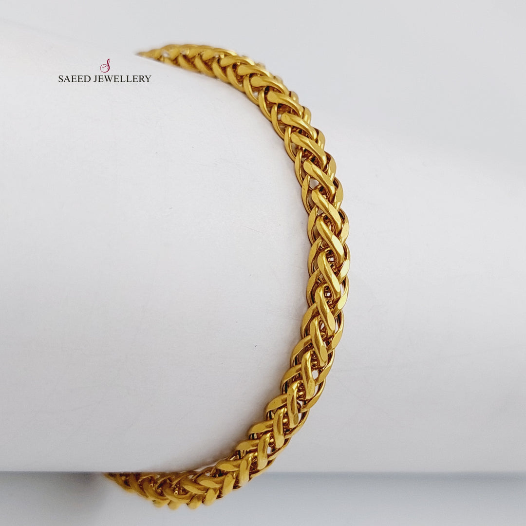 21K Gold Franco Bracelet by Saeed Jewelry - Image 4