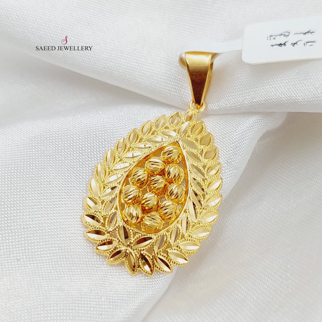 21K Gold Spike Balls Pendant by Saeed Jewelry - Image 5