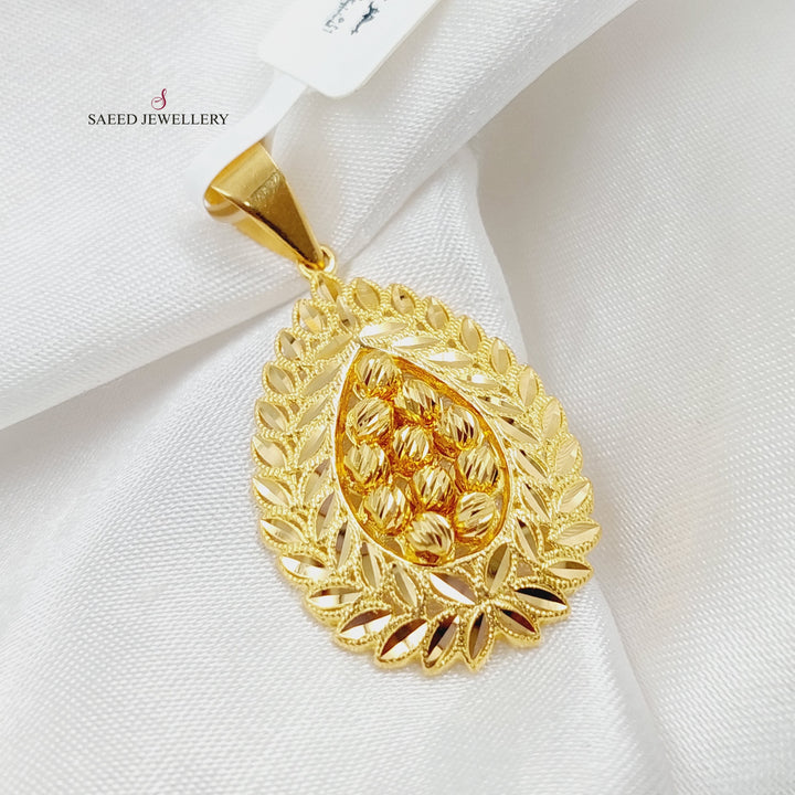 21K Gold Spike Balls Pendant by Saeed Jewelry - Image 1