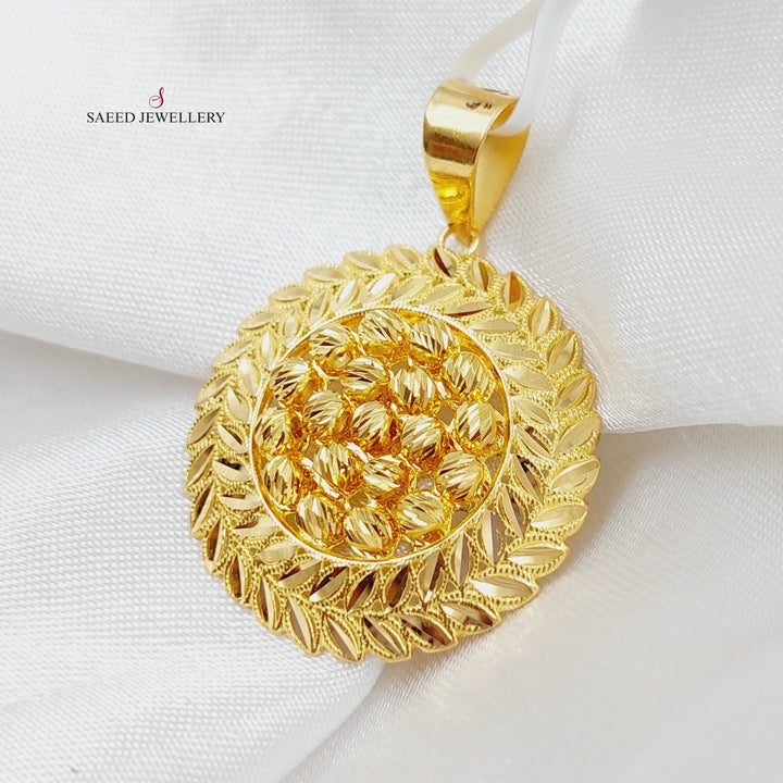 21K Gold Spike Balls Pendant by Saeed Jewelry - Image 3