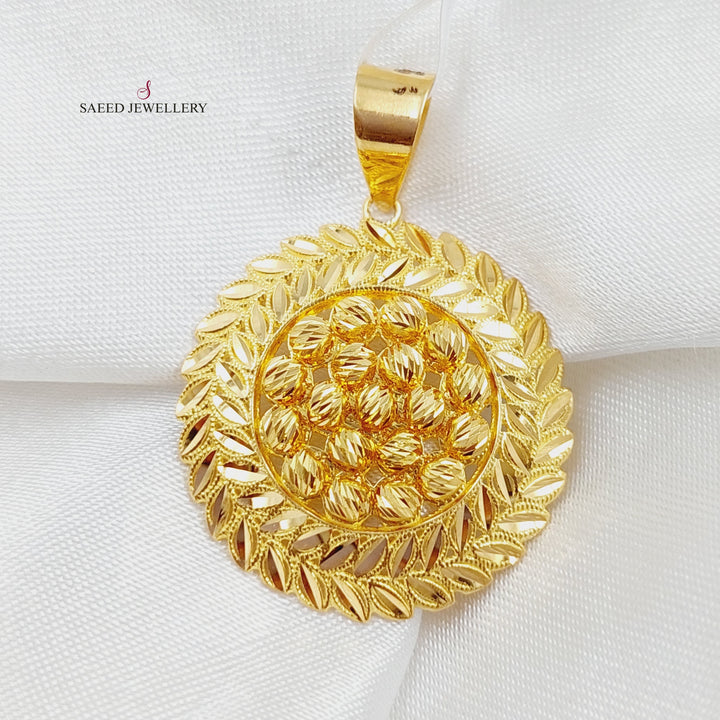 21K Gold Spike Balls Pendant by Saeed Jewelry - Image 1