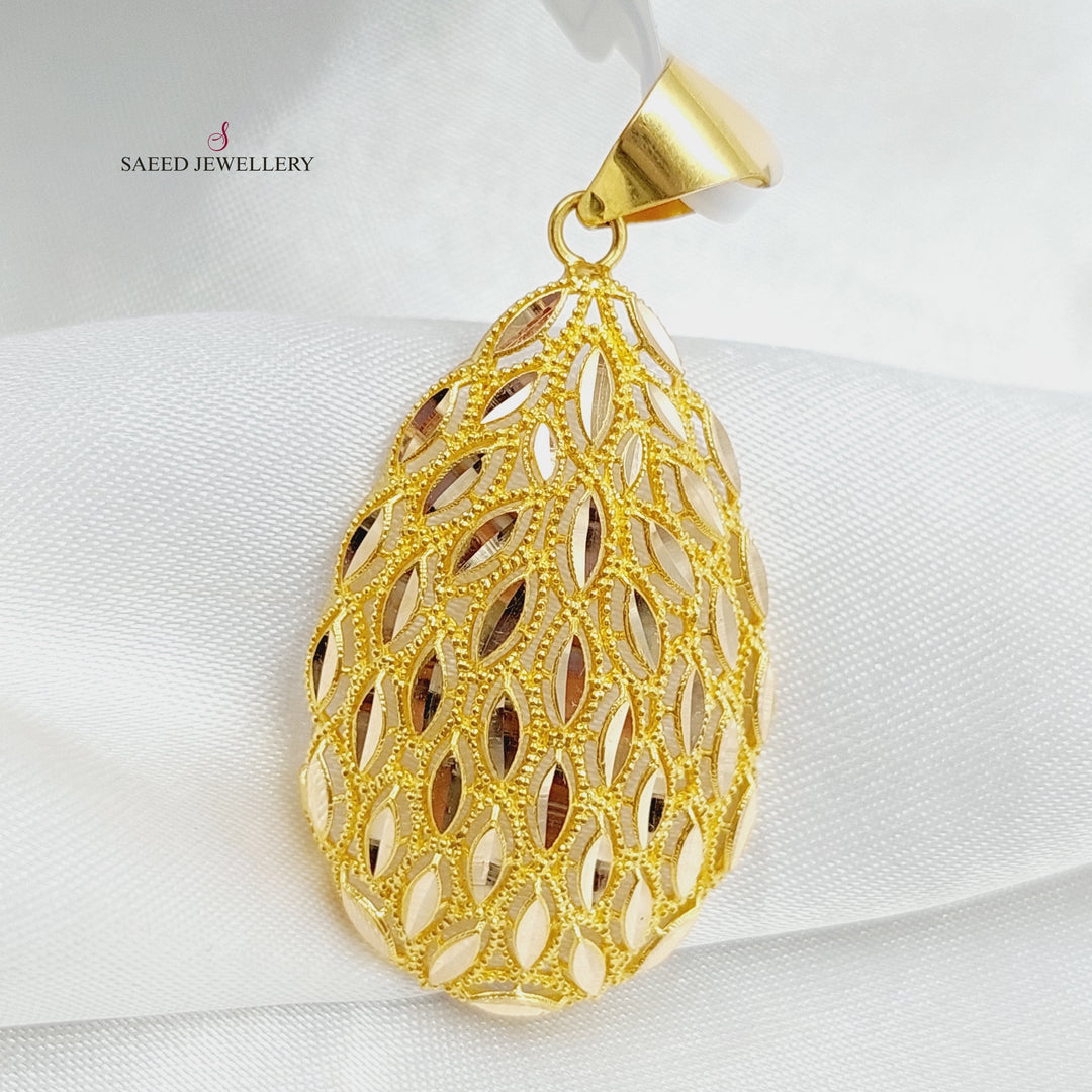 21K Gold Spike Pendant by Saeed Jewelry - Image 4