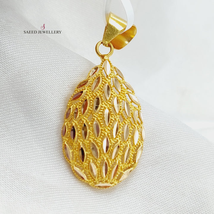 21K Gold Spike Pendant by Saeed Jewelry - Image 3