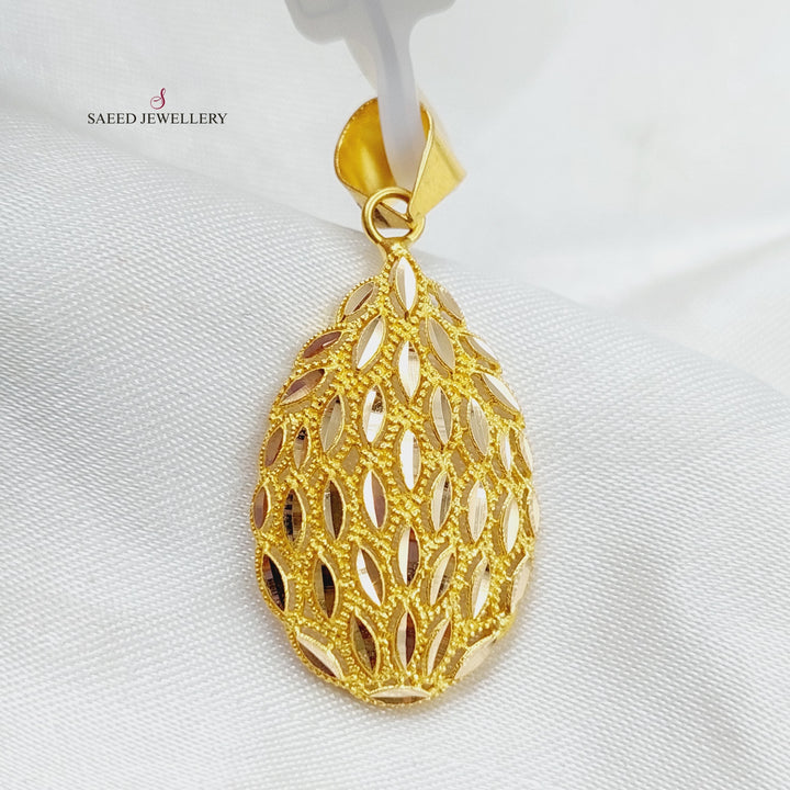 21K Gold Spike Pendant by Saeed Jewelry - Image 4