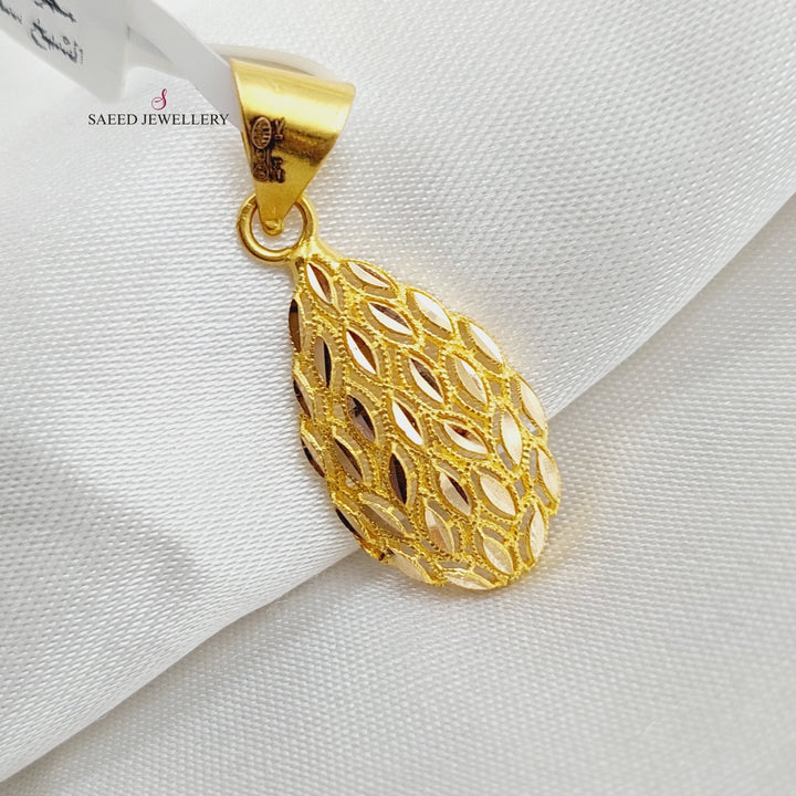 21K Gold Spike Pendant by Saeed Jewelry - Image 3