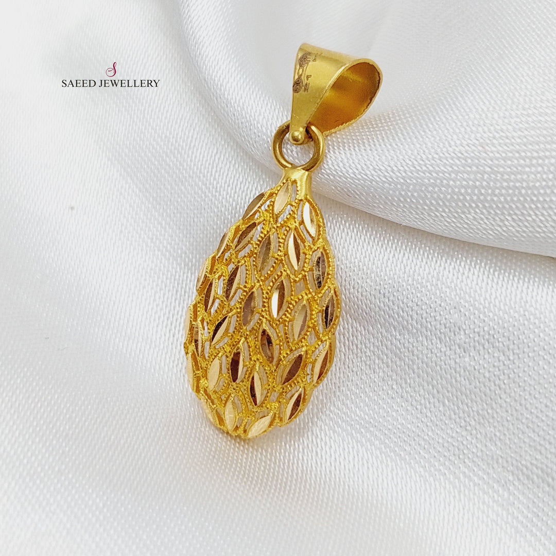 21K Gold Spike Pendant by Saeed Jewelry - Image 3